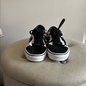 Vans Black and White Floral Sneakers
